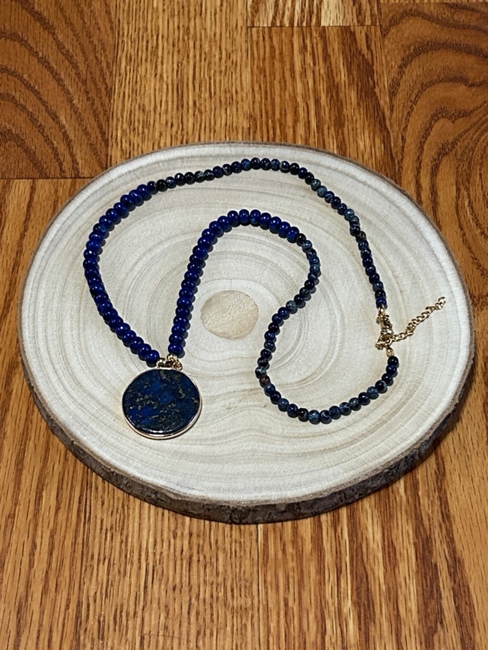 Cobalt Blue and Gold Multi-colored Beaded Necklace